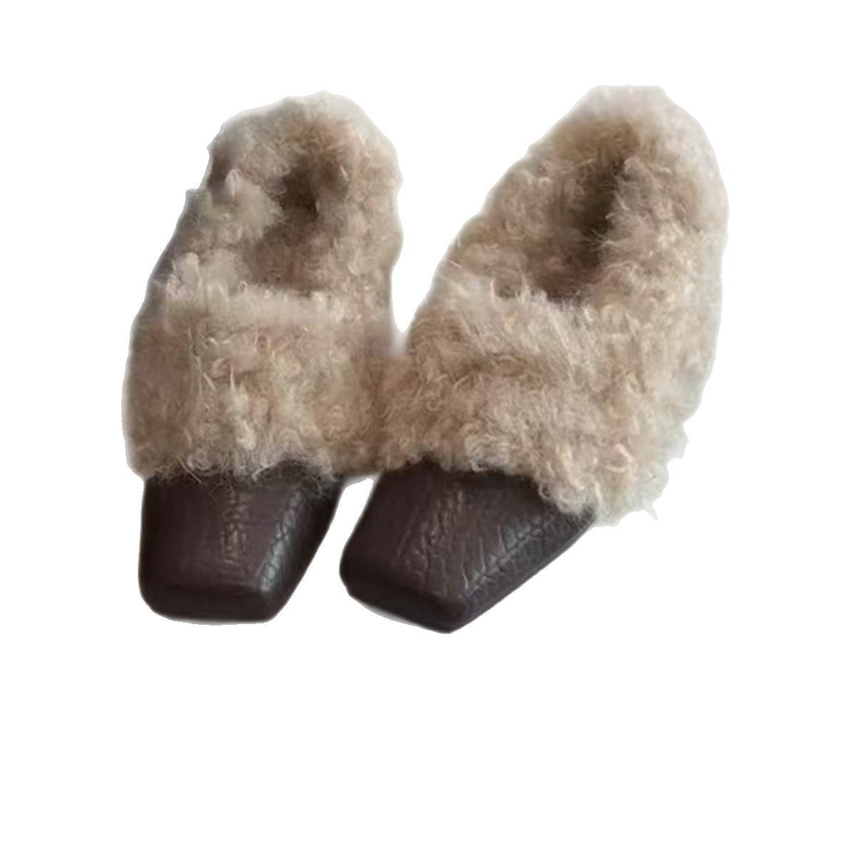 Damen Mokassins Flauschig Stylisch Wintermode