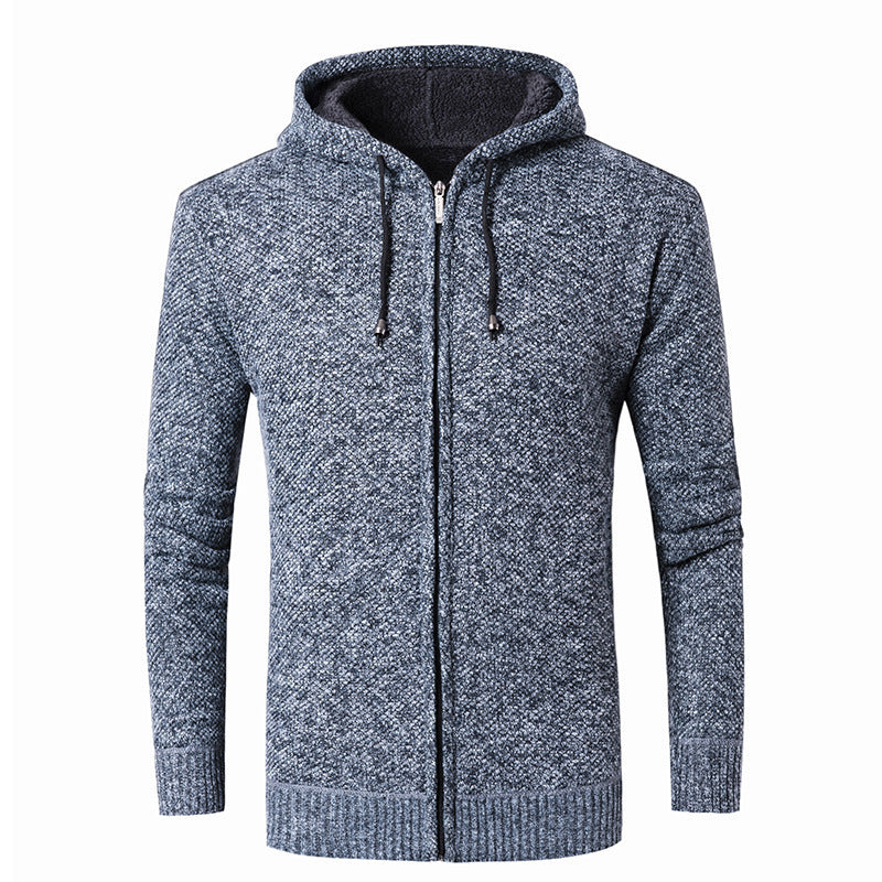 Herren Strickjacke mit Kapuze Weich Warm Modern