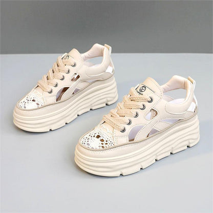 Damen Plateau Sneaker Atmungsaktiv Modern Mesh