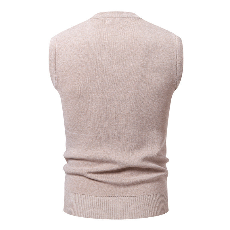 Herren Strickweste Karomuster Modern V-Ausschnitt