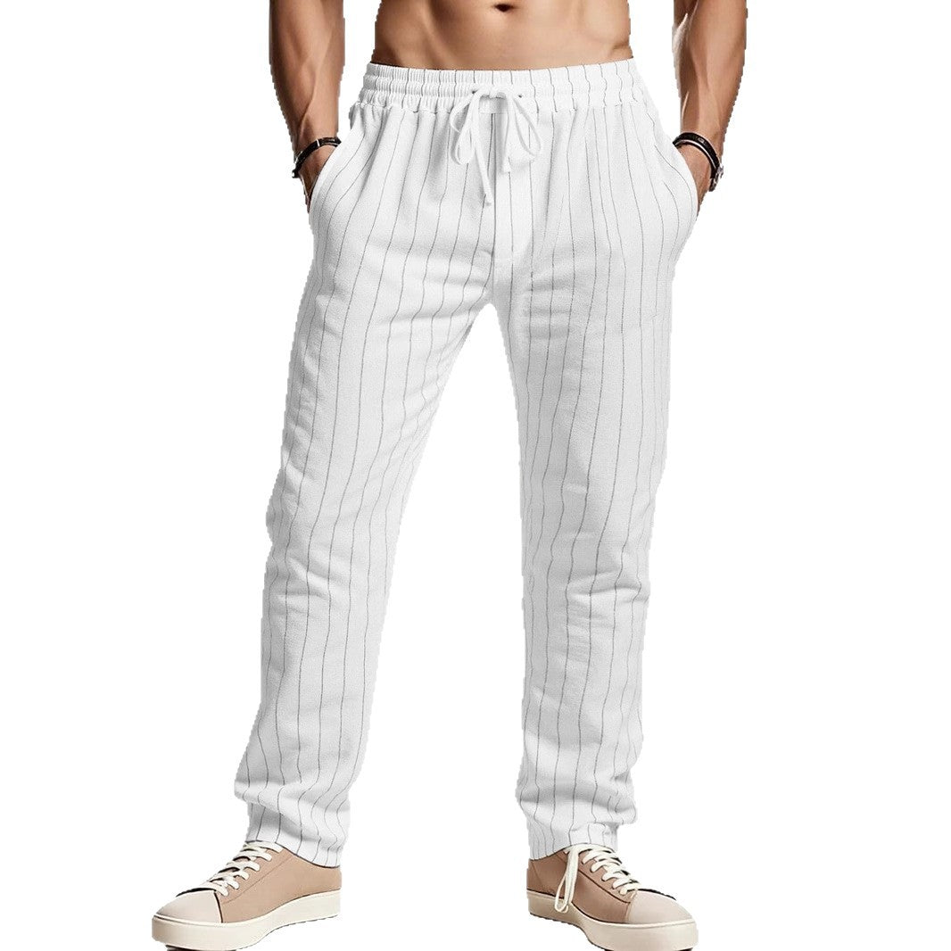 Herren Freizeithose Bequem Gestreift Modern