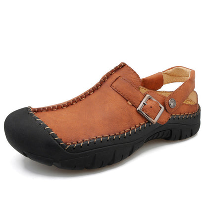 Herren Clogs Leder Bequem Rutschfest Komfort Schuhe