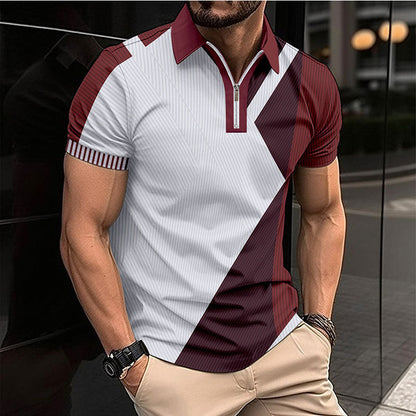 Herren Poloshirt Kurzarm Modern Geometrisches Design