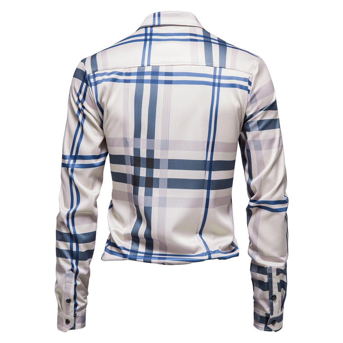 Herren Langarmhemd Karomuster Modern Slim Fit