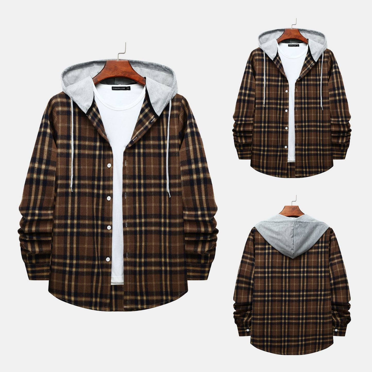 Herren Karohemdjacke Lässig Mit Kapuze Modern - BerlinGlamour