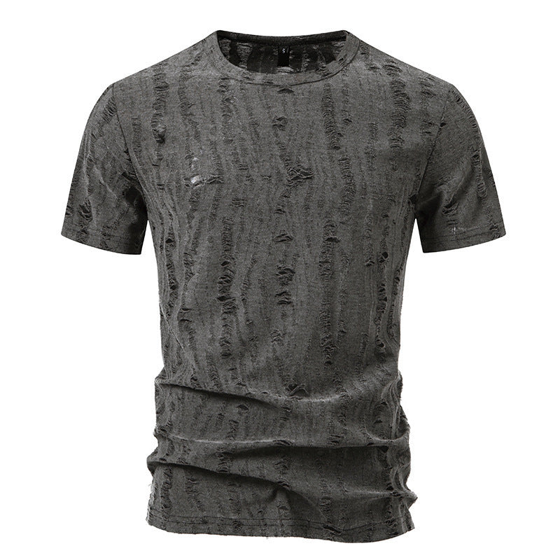 Herren T-Shirt Rundhalsausschnitt Modern Strukturiert