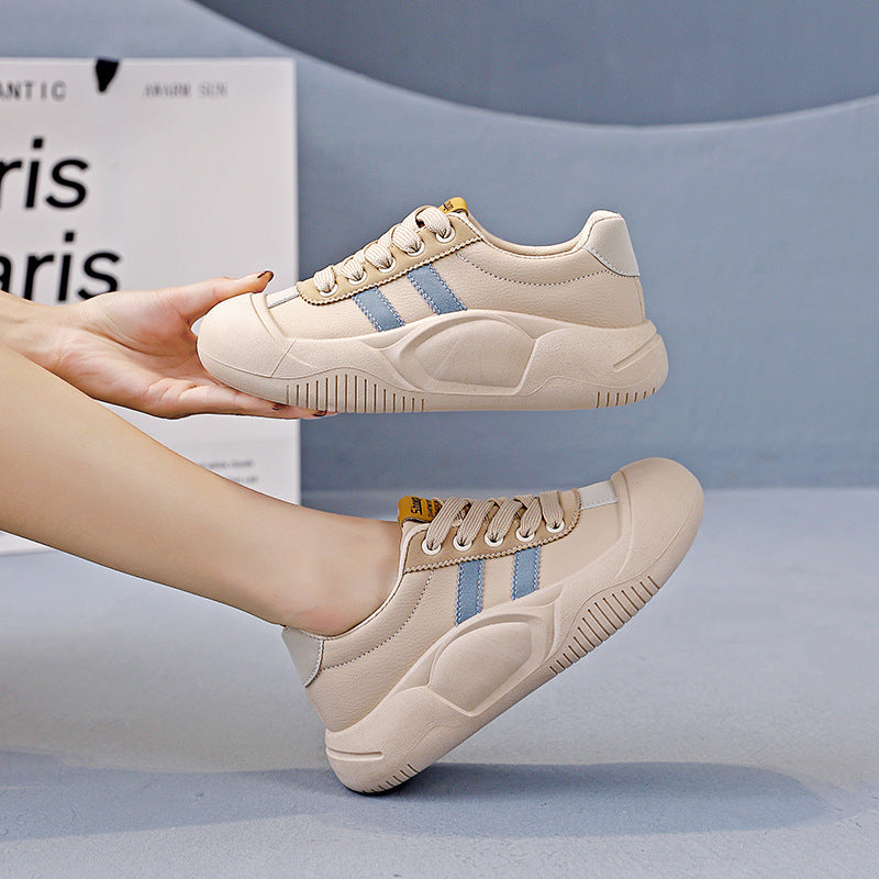 Damen Sneaker Sportlich Atmungsaktiv Weiße Sneaker
