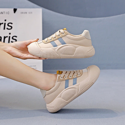 Damen Sneaker Sportlich Atmungsaktiv Weiße Sneaker