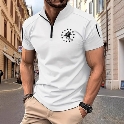 Herren Funktionsshirt Kurzarm mit Reißverschluss Modern