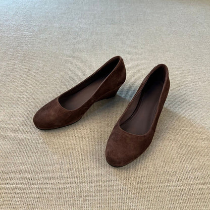 Damen Ballerinas Weiches Wildleder Bequem Elegant