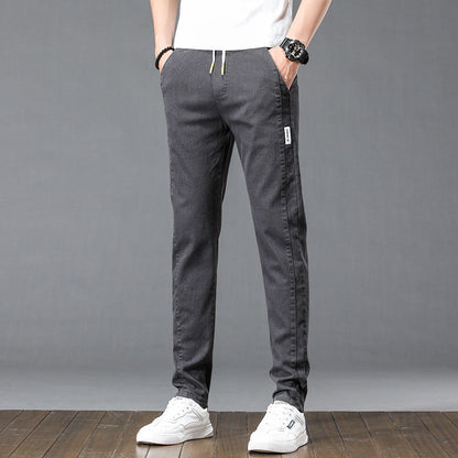 Herrenhose Bequem Baumwolle mit verstellbarem Bund und Taschen