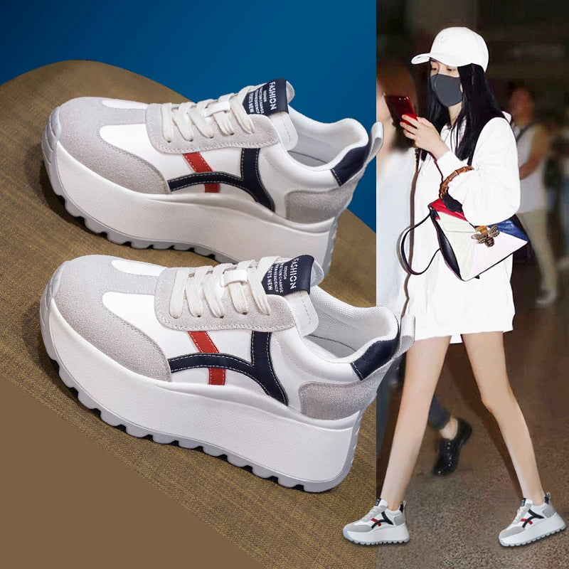 Damen Plateau Sneaker Sportlich Bequem Rutschfest - BerlinGlamour