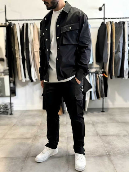 Herren Freizeit Set Cargo Hose Jacke Funktionell