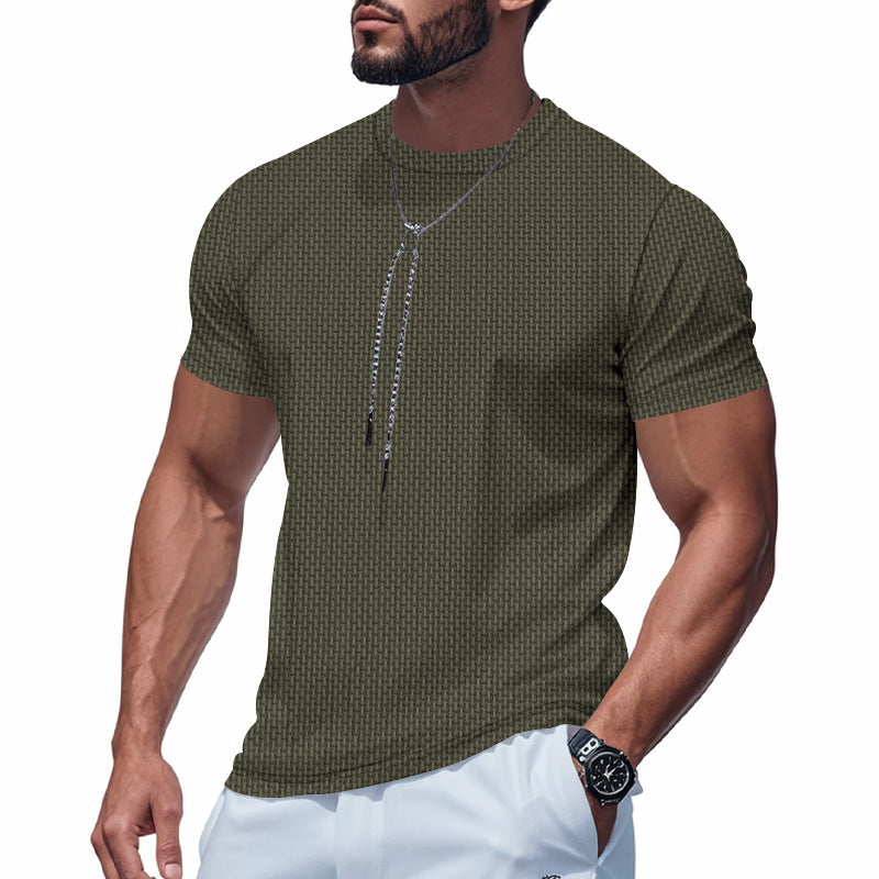 Herren T-Shirt Kurzarm Atmungsaktiv mit Struktur-Design