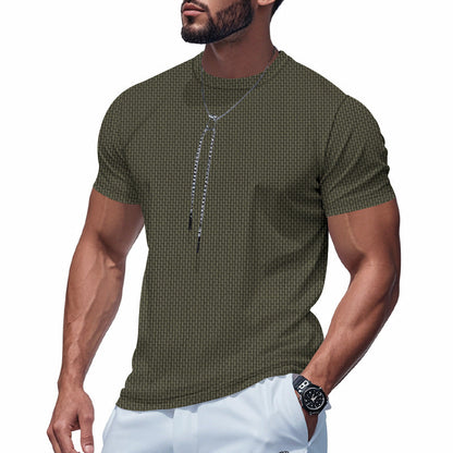 Herren T-Shirt Kurzarm Atmungsaktiv mit Struktur-Design