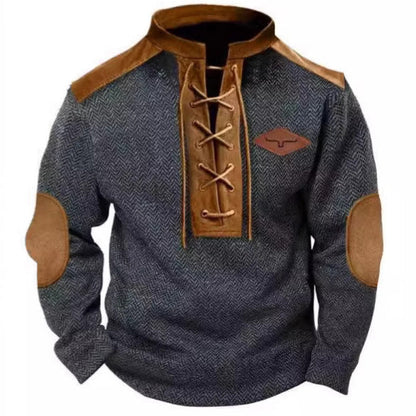 Herren Pullover Baumwolle Strukturiert Kragen Modern