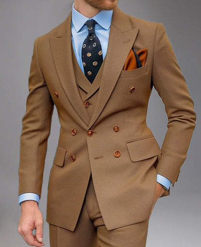 Herren Blazer Doppelt gefüttert Business Elegant Punktmuster
