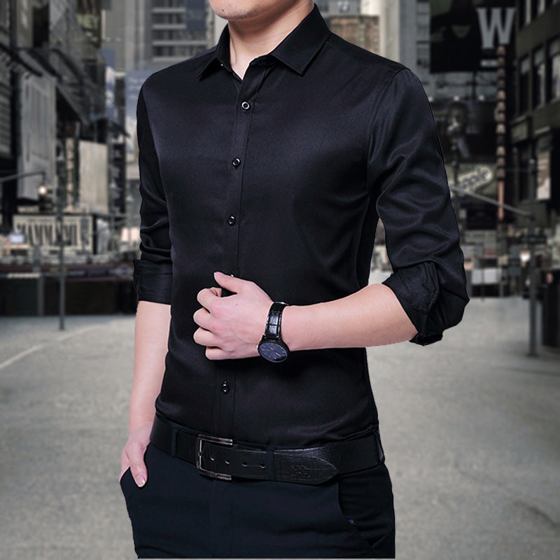 Herren Langarmbluse Elegant Moderner Schnitt Slimfit