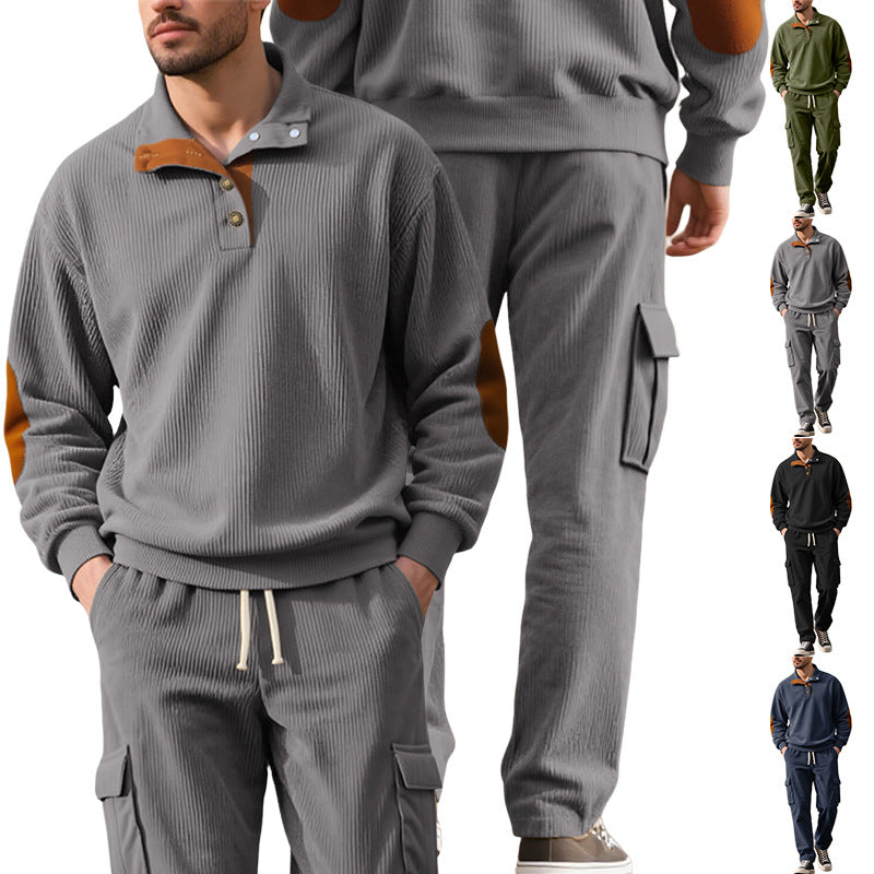 Herren Strickanzug Komfort mit Knöpfen und Taschen Modern