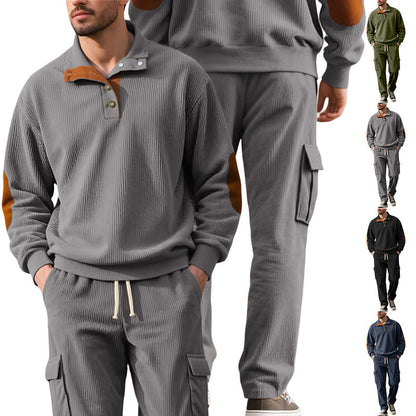 Herren Strickanzug Komfort mit Knöpfen und Taschen Modern