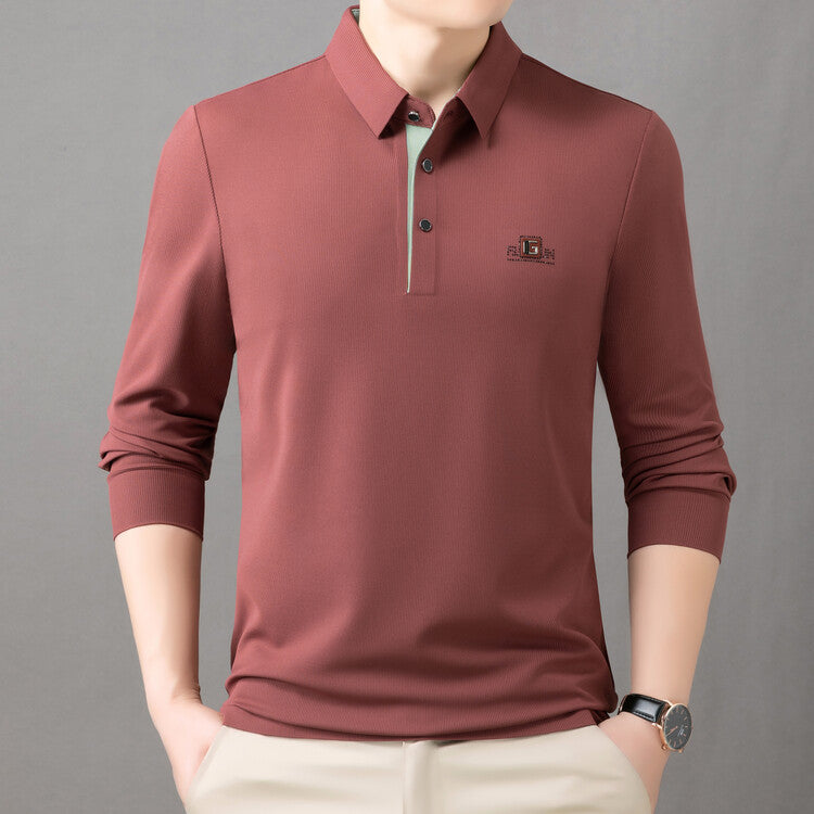 Herren Poloshirt Langarm Feuchtigkeitsregulierend Elegant