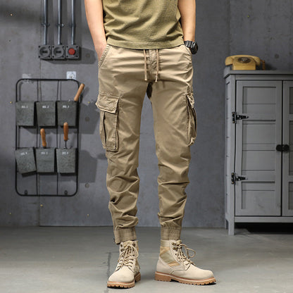 Herren Cargo-Hosen Elastischer Bund Bequem Grün