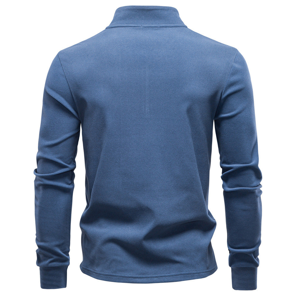 Herren Sweatshirt Funktionstextil Hochkragen Kurzreißverschluss Sportlich