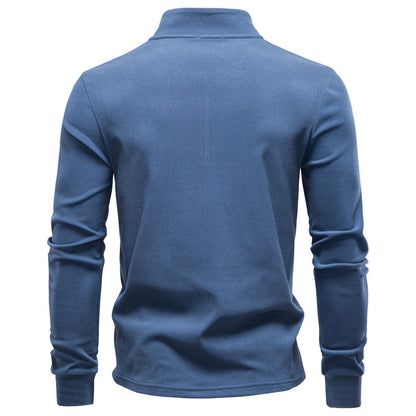 Herren Sweatshirt Funktionstextil Hochkragen Kurzreißverschluss Sportlich