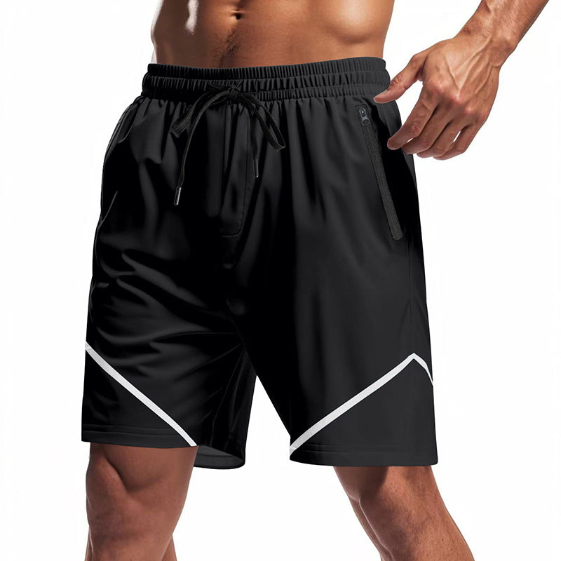 Herren Shorts Sportlich Elastisch Mit Reißverschlusstaschen