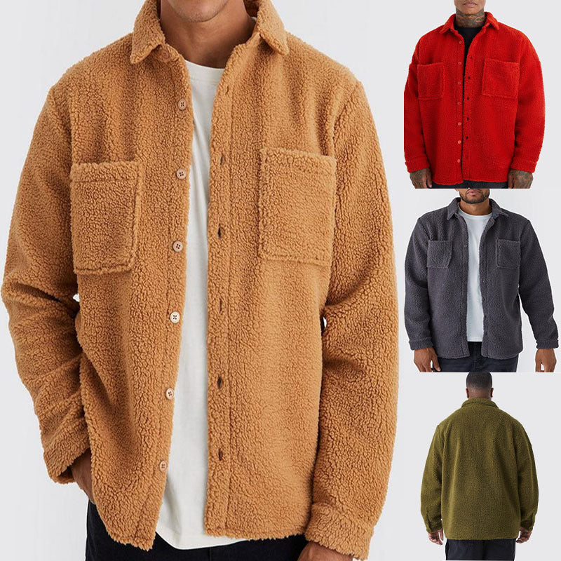 Herren Fleecejacke Warm mit Brusttaschen und Reißverschluss - BerlinGlamour