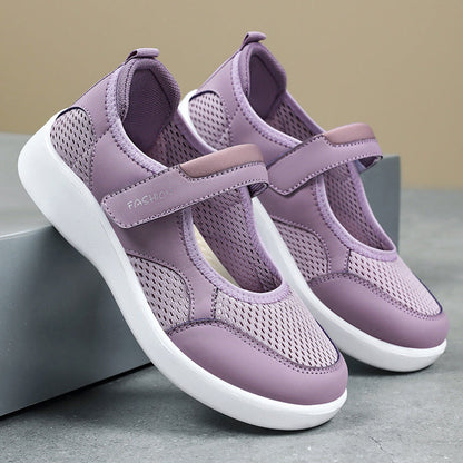 Damen Slip-On Schuhe Bequem Freizeit Schuhe Klettverschluss