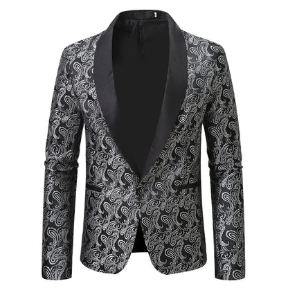 Herren Blazer Elegant Smoking Anzug mit Muster