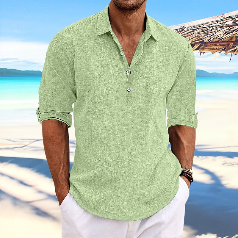 Herren Langarmshirt mit Struktur Oberfläche Trendy Casual