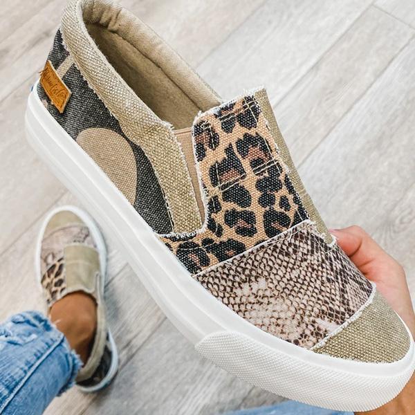 Damen Sneaker Slip-On Muster Mix Farben Trendy - BerlinGlamour