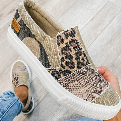 Damen Sneaker Slip-On Muster Mix Farben Trendy - BerlinGlamour