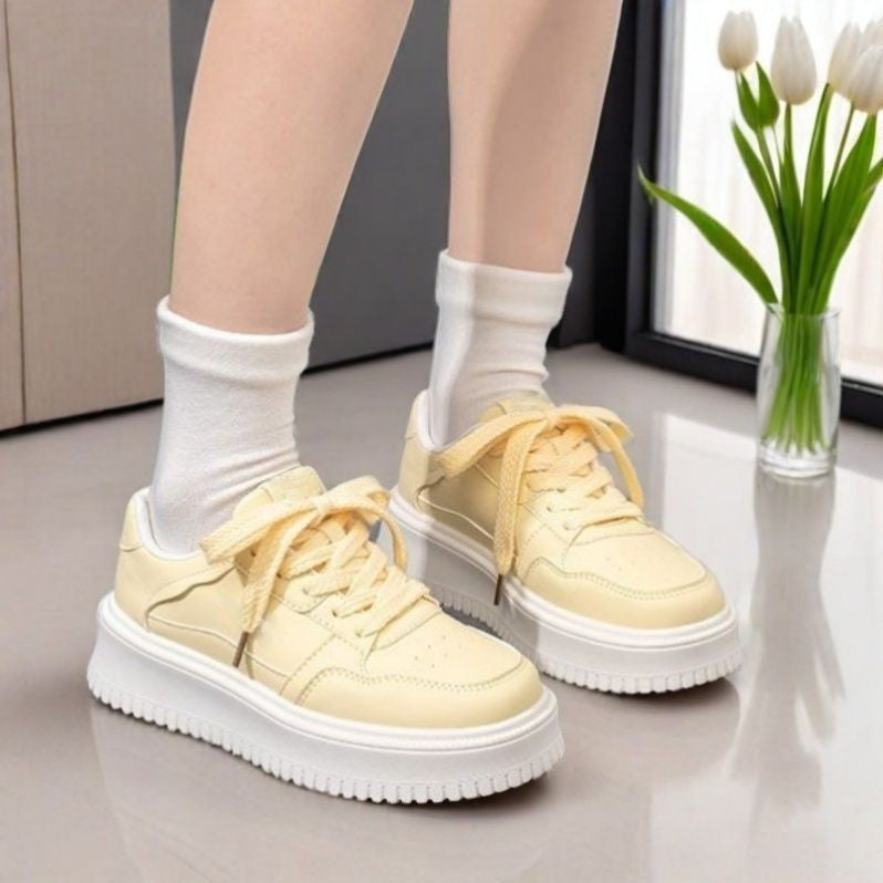 Damen Sneaker Dicke Sohle Atmungsaktiv Sportlich