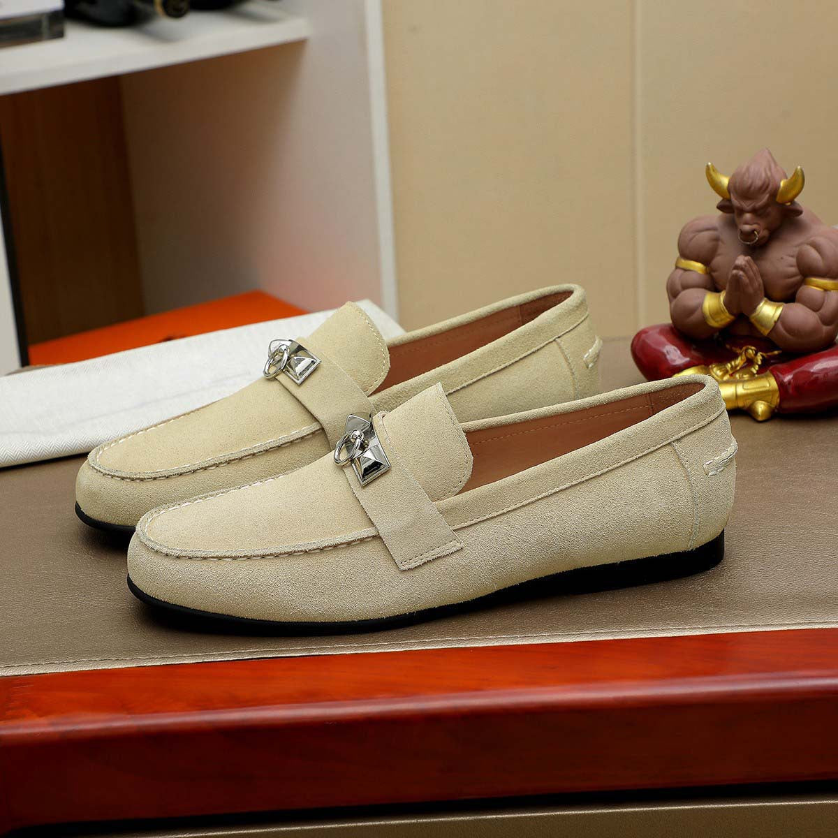 Damen Mokassin Wildleder Schuhe Elegant Schnürung