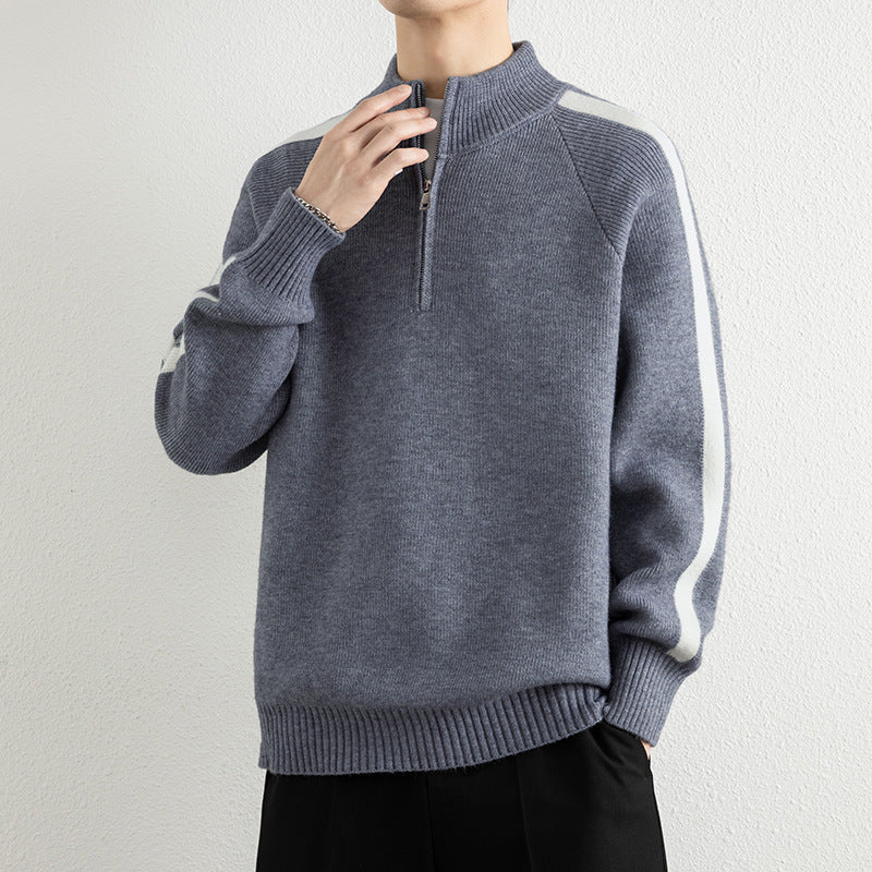 Herren Pullover Sportlich Modern mit Halbzipper