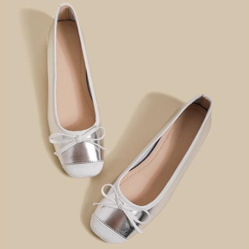 Damen Ballerinas Elegante Schuhe mit Schleife