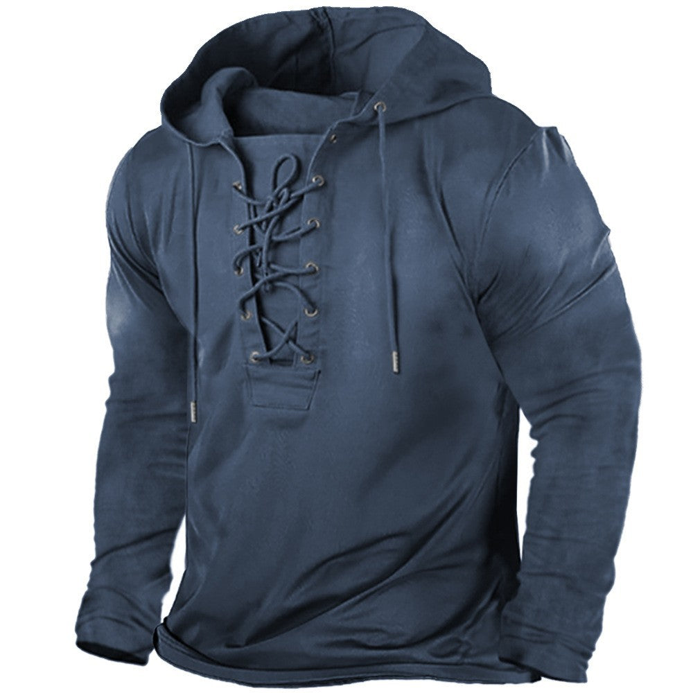 Herren Kapuzenpullover Warm Schnürdesign Modern
