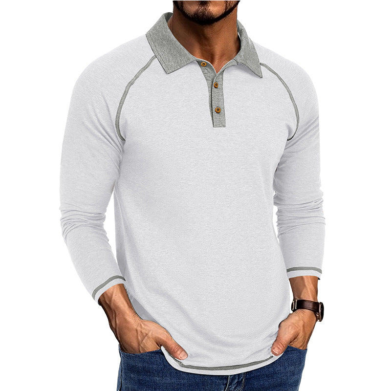 Herren Polo-Shirt Langarm Sportlich Moderner Kragen
