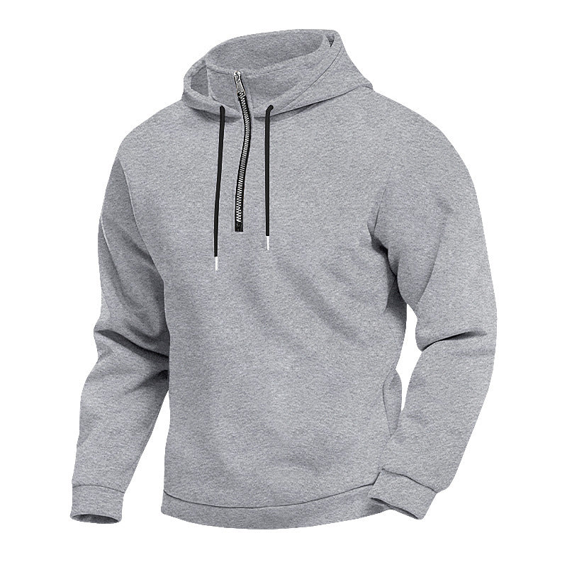 Herren Kapuzenpullover Halbzipp Modern Sportlich