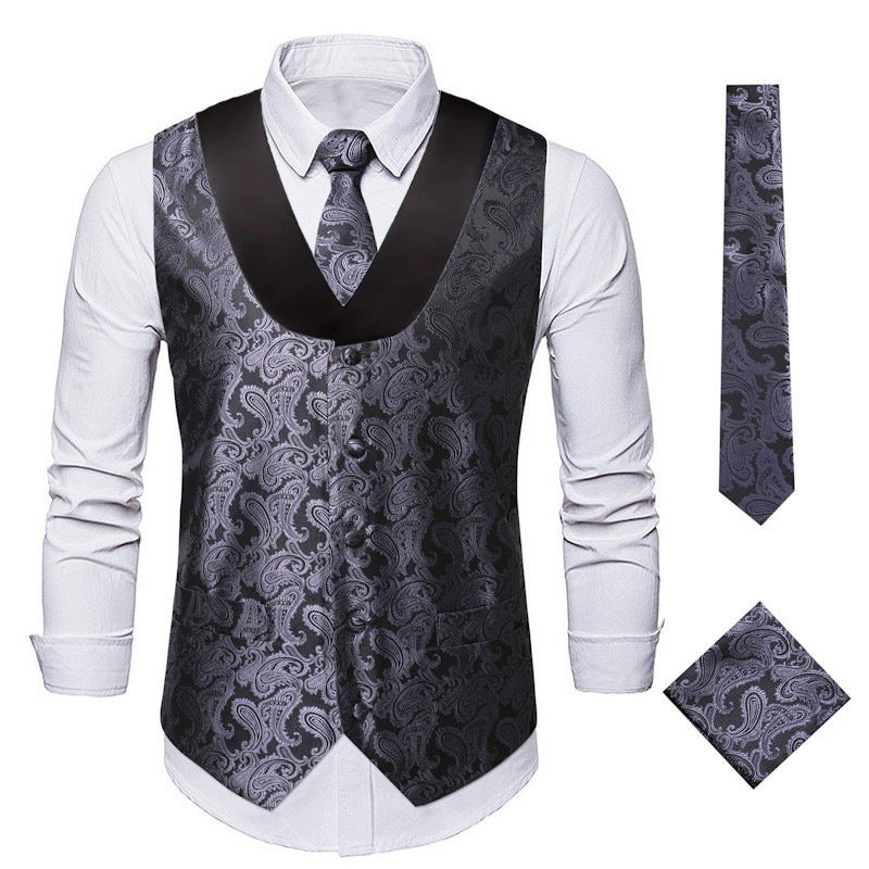 Herren Weste Leder Modern Schwarz