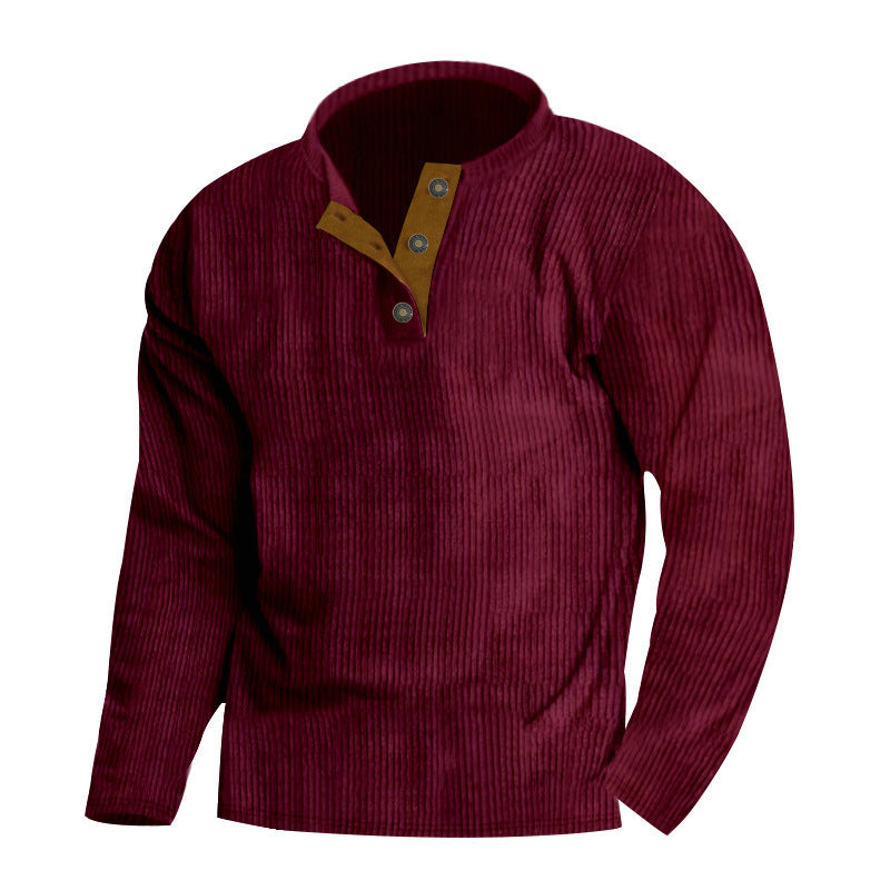 Herren Strickpullover Weich Warm Moderner Knopflook