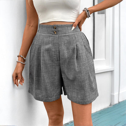 Damen Shorts Hochwerder Damen Shorts mit Bund und Falten Elegant