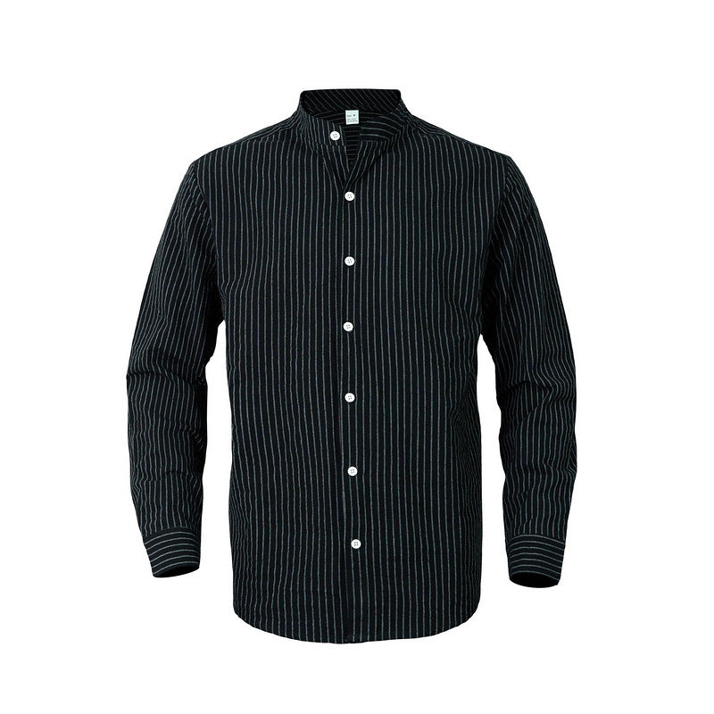 Herrenhemd mit Stehkragen Gestreift Modern Elegantes Design