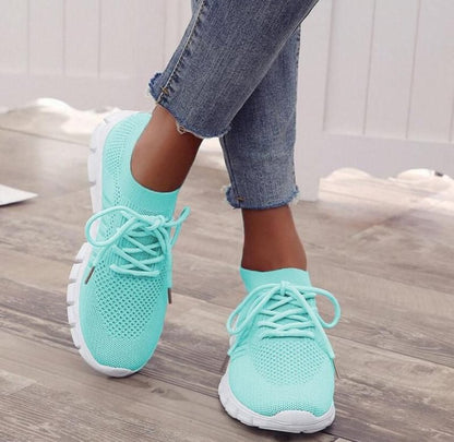 Damen Sneaker Sportlich Leicht Atmungsaktiv Netz
