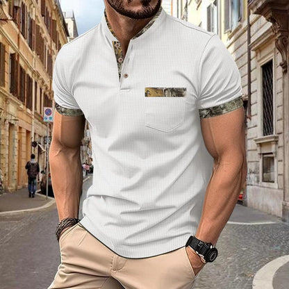 Herren Kurzarmhemd Modern mit Kragen und Brusttasche