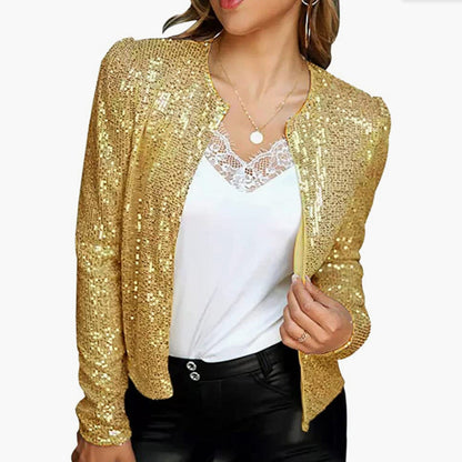 Glitzernde Damen Strickjacke Elegant Frauen