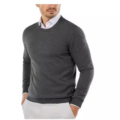 Herren Pullover Rundhals Feine Baumwolle Eleganter Style